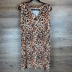 NY Collection Petite Plus Animal Print Dress NWT